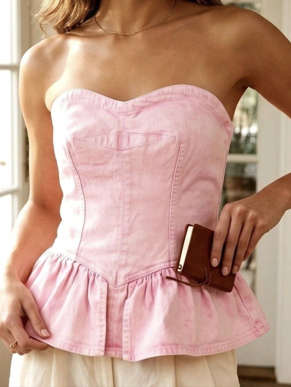 NWT ISABEL MARANT Strapless Pink Peplum Corset Top